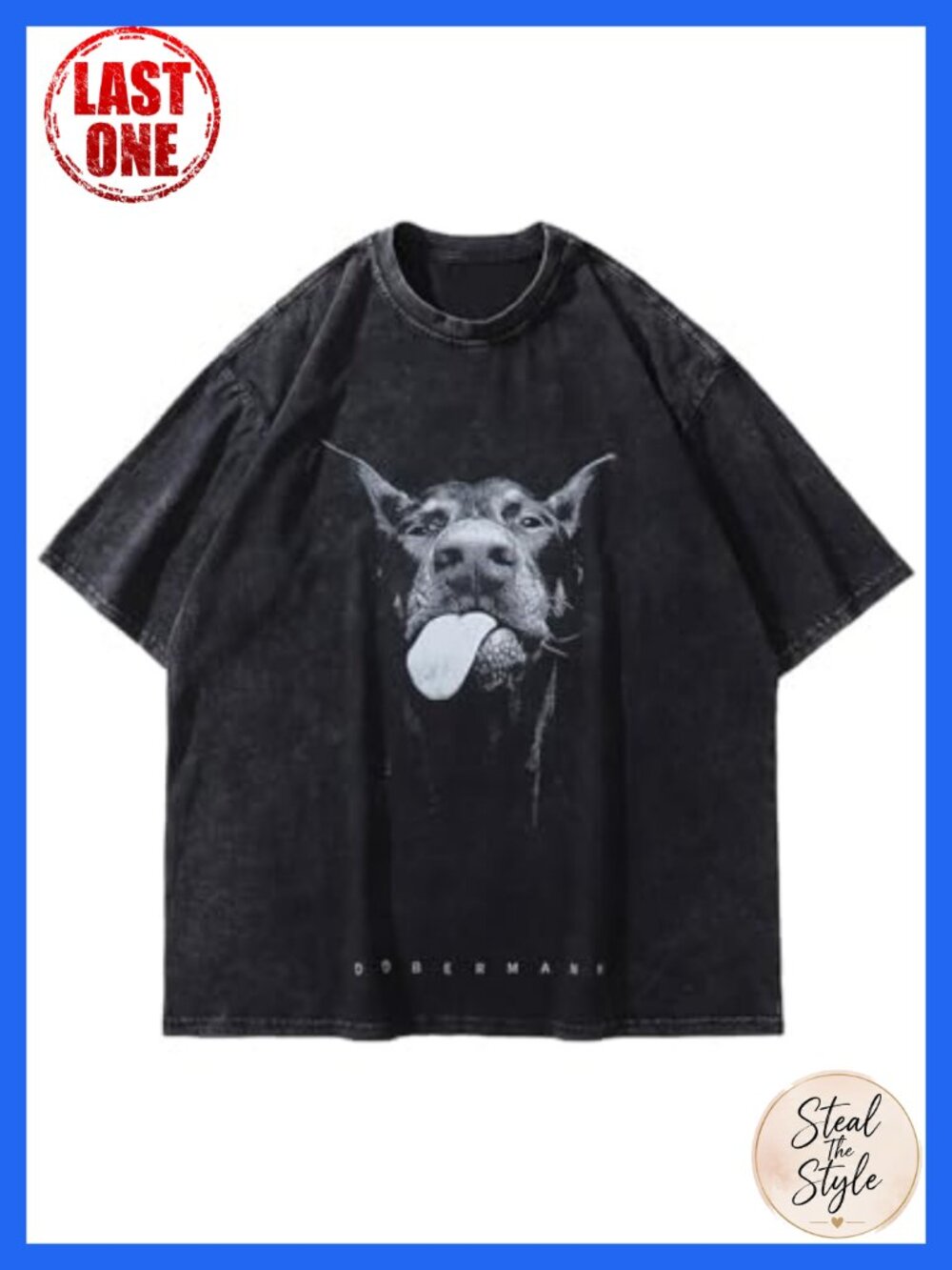 Oversized Cotton Graphic Tee Vintage Washed Short Sleeve Casual Top